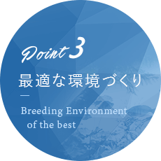 point03 最適な環境づくり　Breeding Enviroment